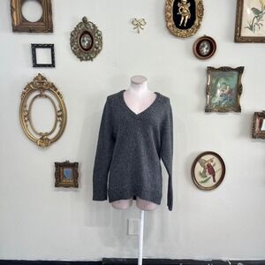 Vintage Alexander Wang Charcoal Gray Knit V-Neck Sweater